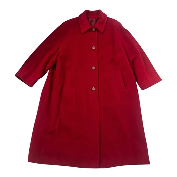 Beautiful Red Vintage-style Coat out of wonderful soft wool, made in Italy - Picture 9 of 12